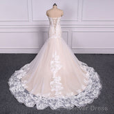 Strapless Mermaid Lace Wedding Dresses Trumpet Bride Dress